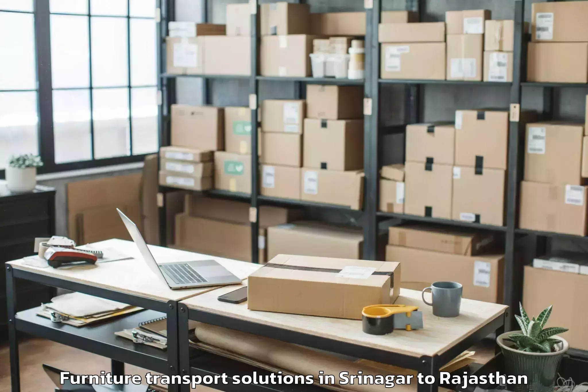 Affordable Srinagar to Sagwara Furniture Transport Solutions